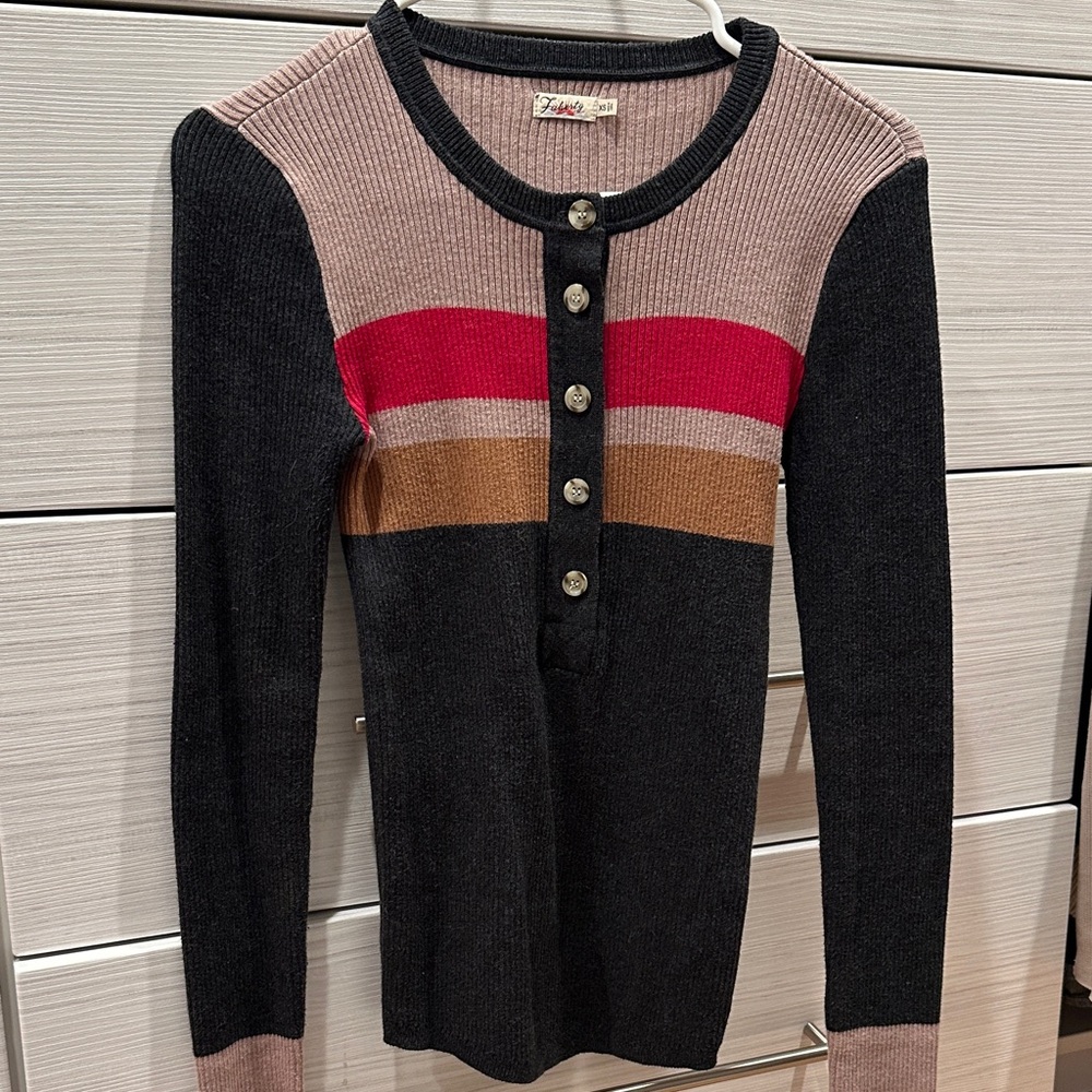Faherty Striped Ribbed Henley